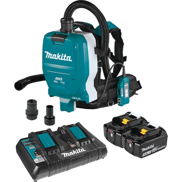 Makita XCV05ZX 8V X2 LXT Lithium-Ion 36C Brushless Cordless 1/2 gallon HEPA Filter Backpack Dry Vacuum with Tool Adapters Tool Only 