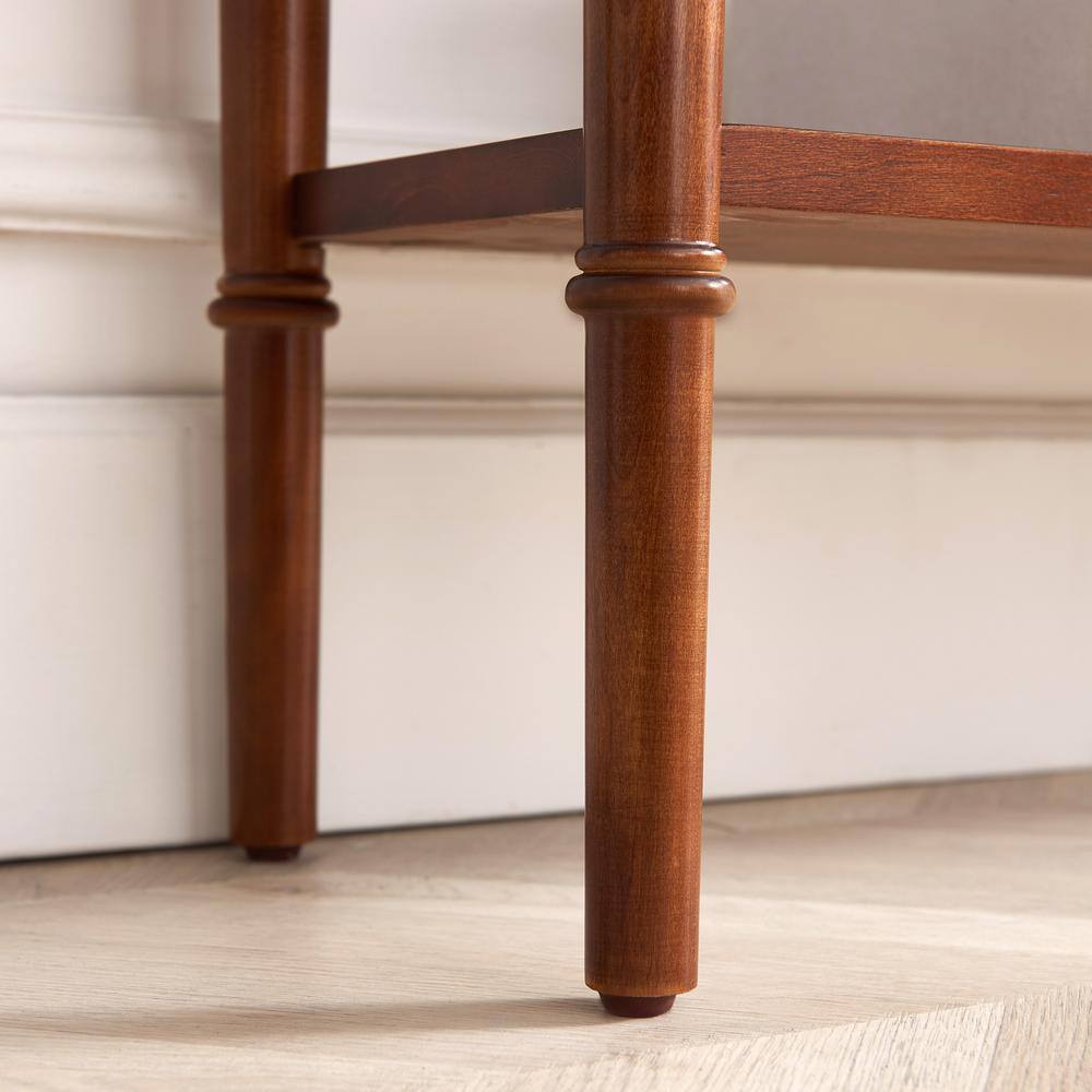 Pecan Wood Coastal Hall Console Table with Storage