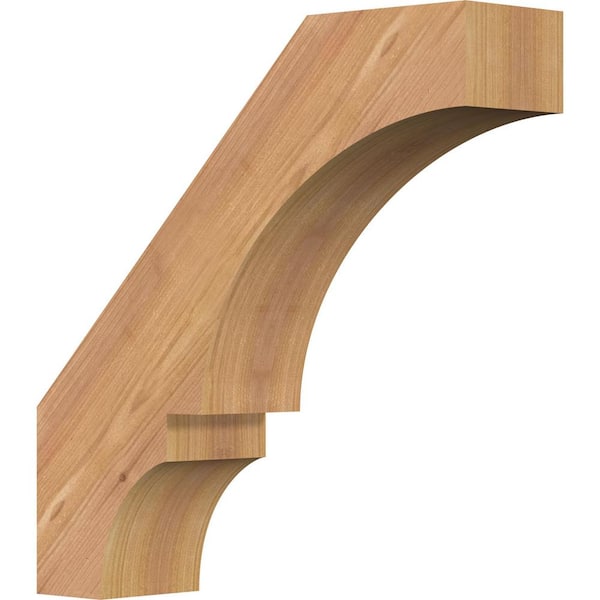 Ekena Millwork 3 1/2"W x 14"D x 14"H Balboa Smooth Knee Brace, Western Red Cedar