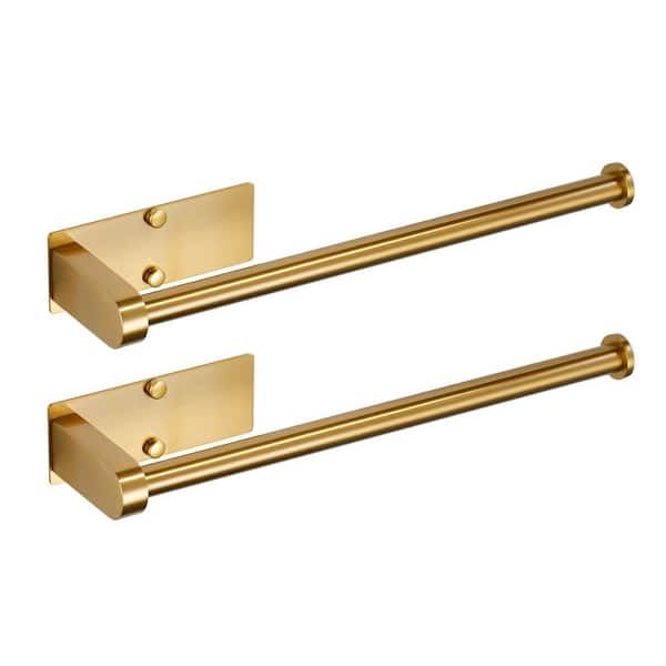 All Mount Stainless Steel Kitchen Paper Towel Holder Under Cabinet in Gold (2-Pack)