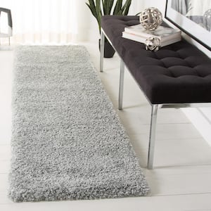 Royal Shag Silver 2 ft. x 8 ft. Solid Gradient Runner Rug