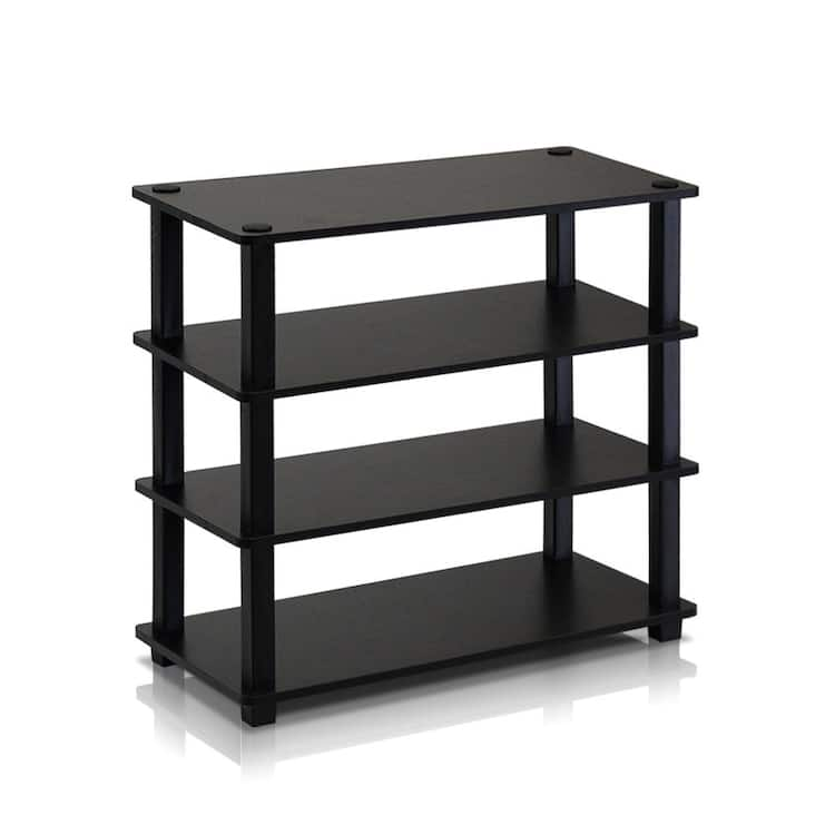 Furinno 22 in. H 12-Pair Black MDF Shoe Rack