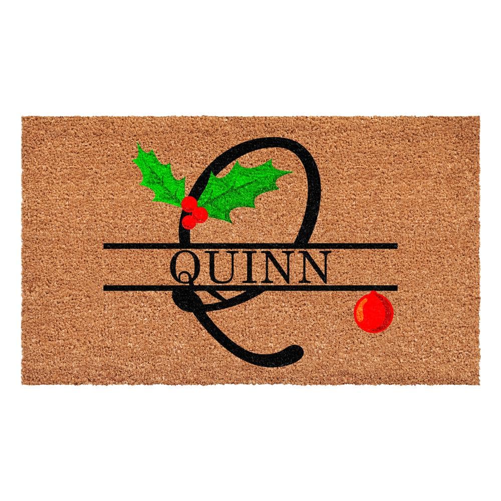 Christmas Holly 48 in. x 30 in. Coir Monogrammed Letter Q Door Mat price history on PriceWatchPro