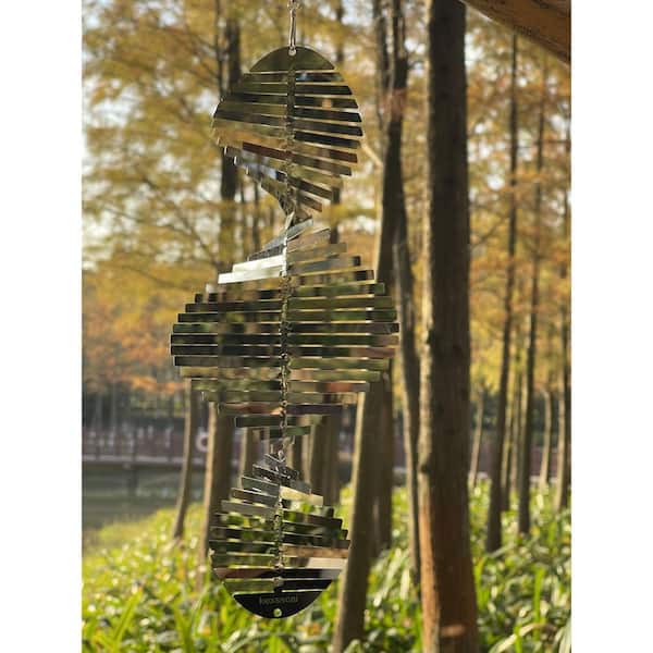 Stainless Steel Hanging Wind Spinner Highly Reflective Bird
