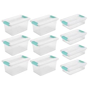 Medium Clip (6-Pack) and Small Clip (4-Pack) Storage Tote Set in Clear