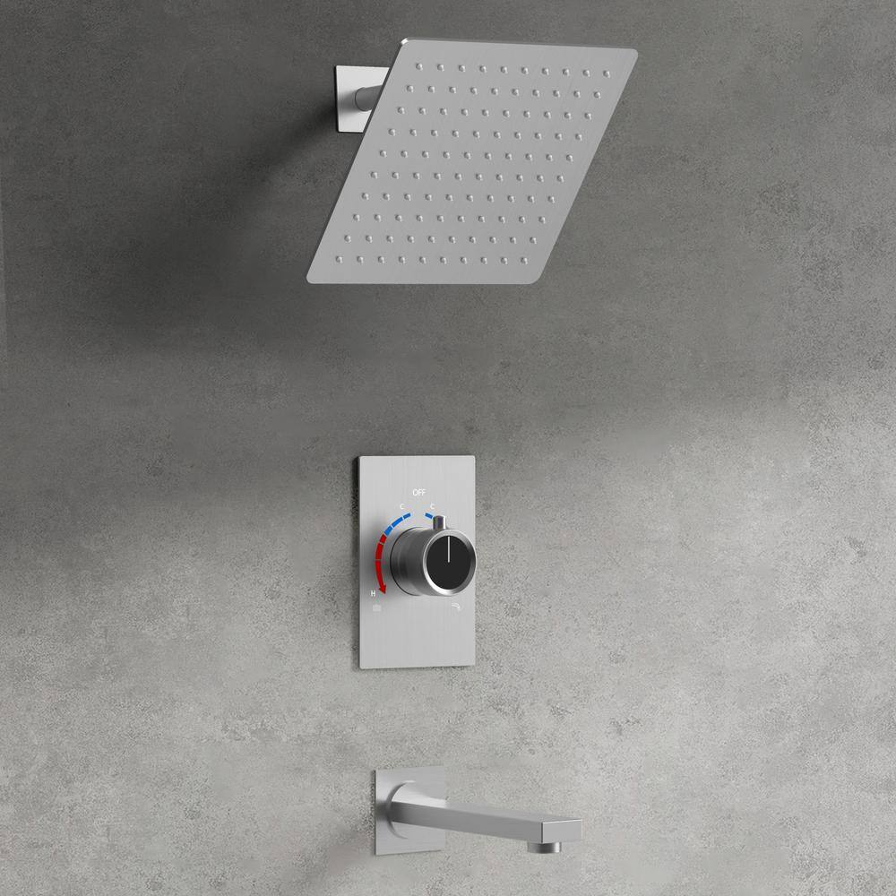 ClassicRain Single Handle 2-Spray Shower Faucet 2.5 GPM with Anti Scald in Brushed Nickel price history on PriceWatchPro