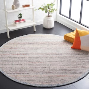 Abstract Red/Ivory 6 ft. x 6 ft. Parallel Marle Round Area Rug