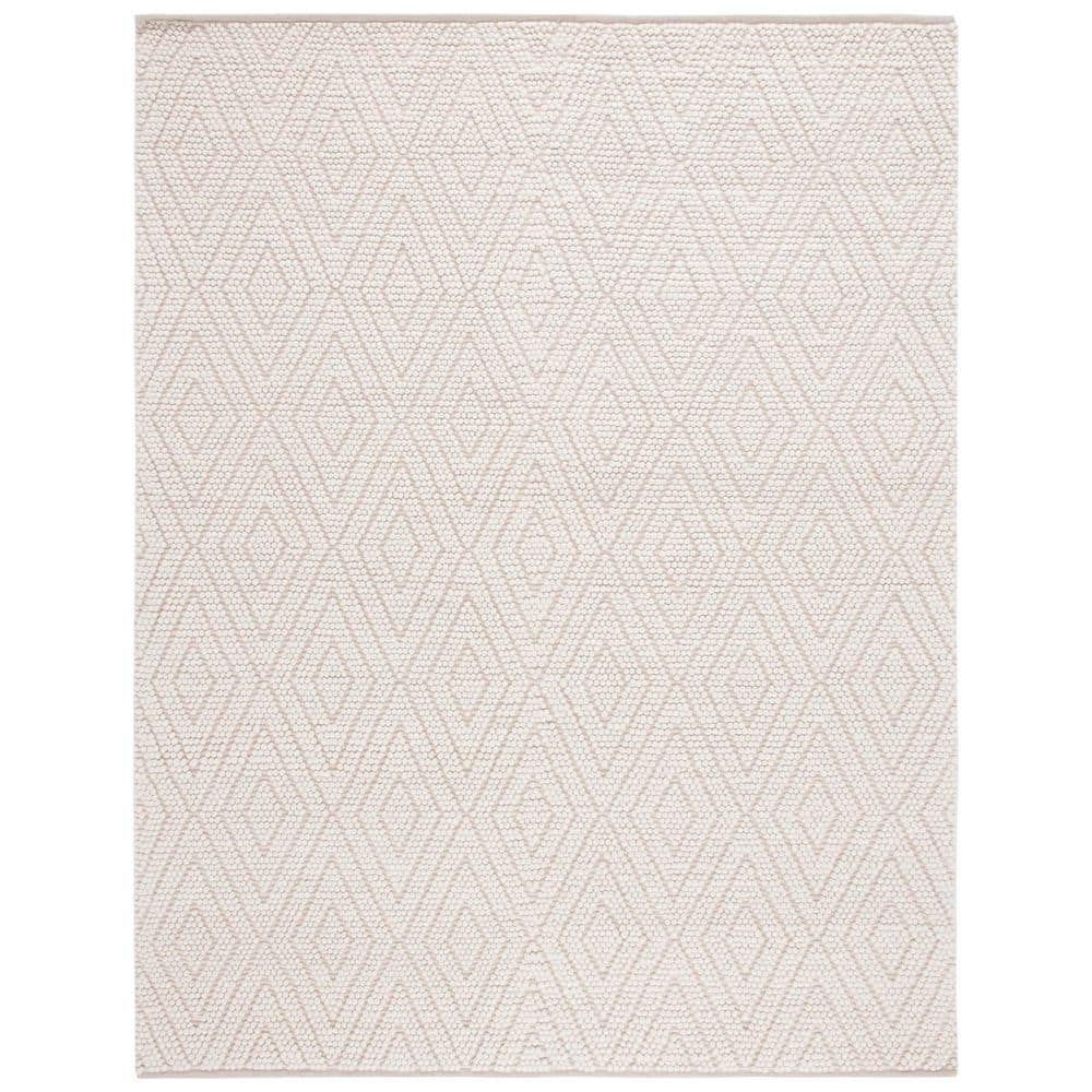 SAFAVIEH Natura 8 ft. x 10 ft. Ivory Diamond High-Low Solid Color Area ...
