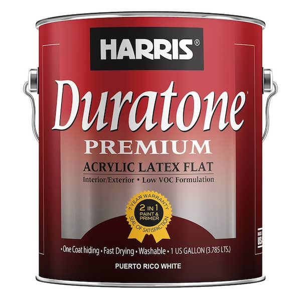 Harris Duratone 1 gal. Flat Acrylic-Latex White Interior/Exterior Paint