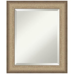 Medium Rectangle Elegant Brushed Bronze Beveled Glass Casual Mirror (24.75 in. H x 20.75 in. W)