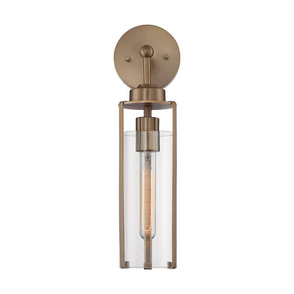 Marina Cylinder Dimmable Wall Sconce in Burnished Brass