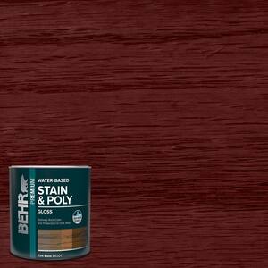 1 qt. #TIS-354 Bombay Mahogany Gloss Semi-Transparent Water-Based Interior Stain and Poly in One