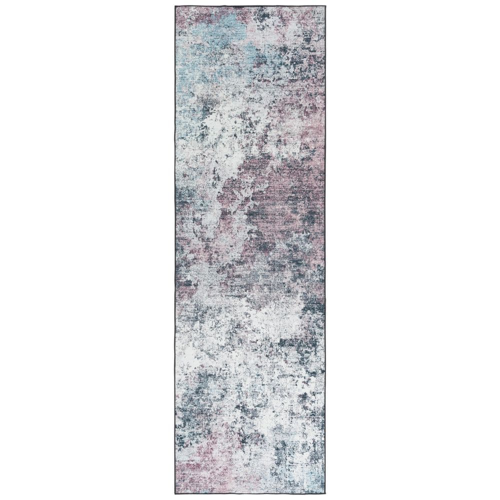 Malibu Plum/Black 3 ft. x 8 ft. Machine Washable Patchy Distressed Runner Rug price history on PriceWatchPro