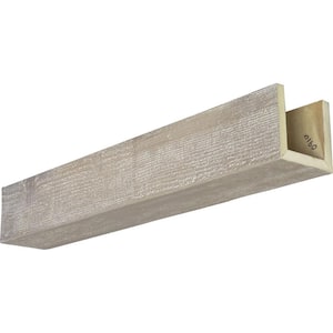 4 in. x 4 in. x 10 ft. 3-Sided (U-Beam) Rough Sawn White Washed Faux Wood Beam