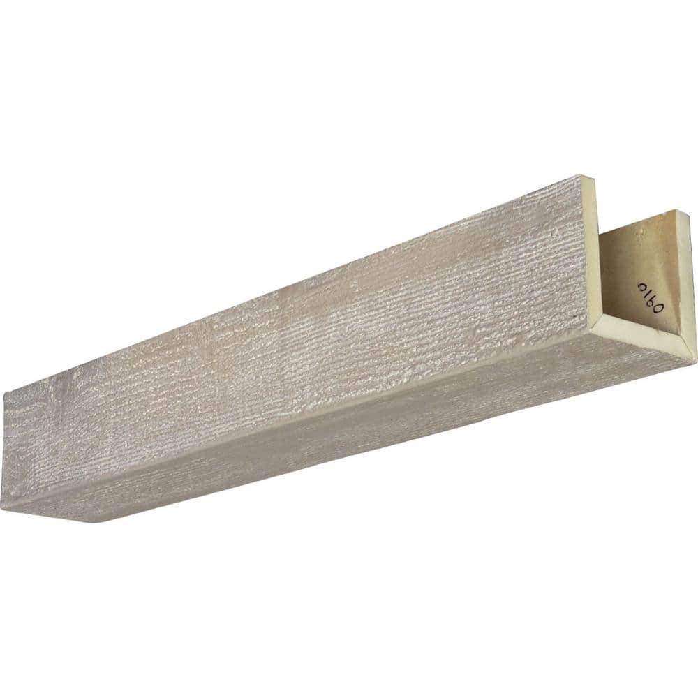 Ekena Millwork 12 in. x 6 in. x 16 ft. 3-Sided (U-Beam) Rough Sawn White  Washed Faux Wood Ceiling Beam BMRS3C0060X120X192WH - The Home Depot