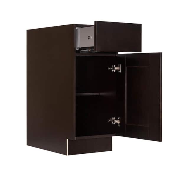 Anchester Assembled 12 in. x 34.5 in. x 24 in. Base Cabinet with 1 Door and 1 Drawer in Dark Espresso