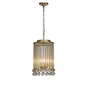 3-Light Champagne Modern and Contemporary Glass Chandelier