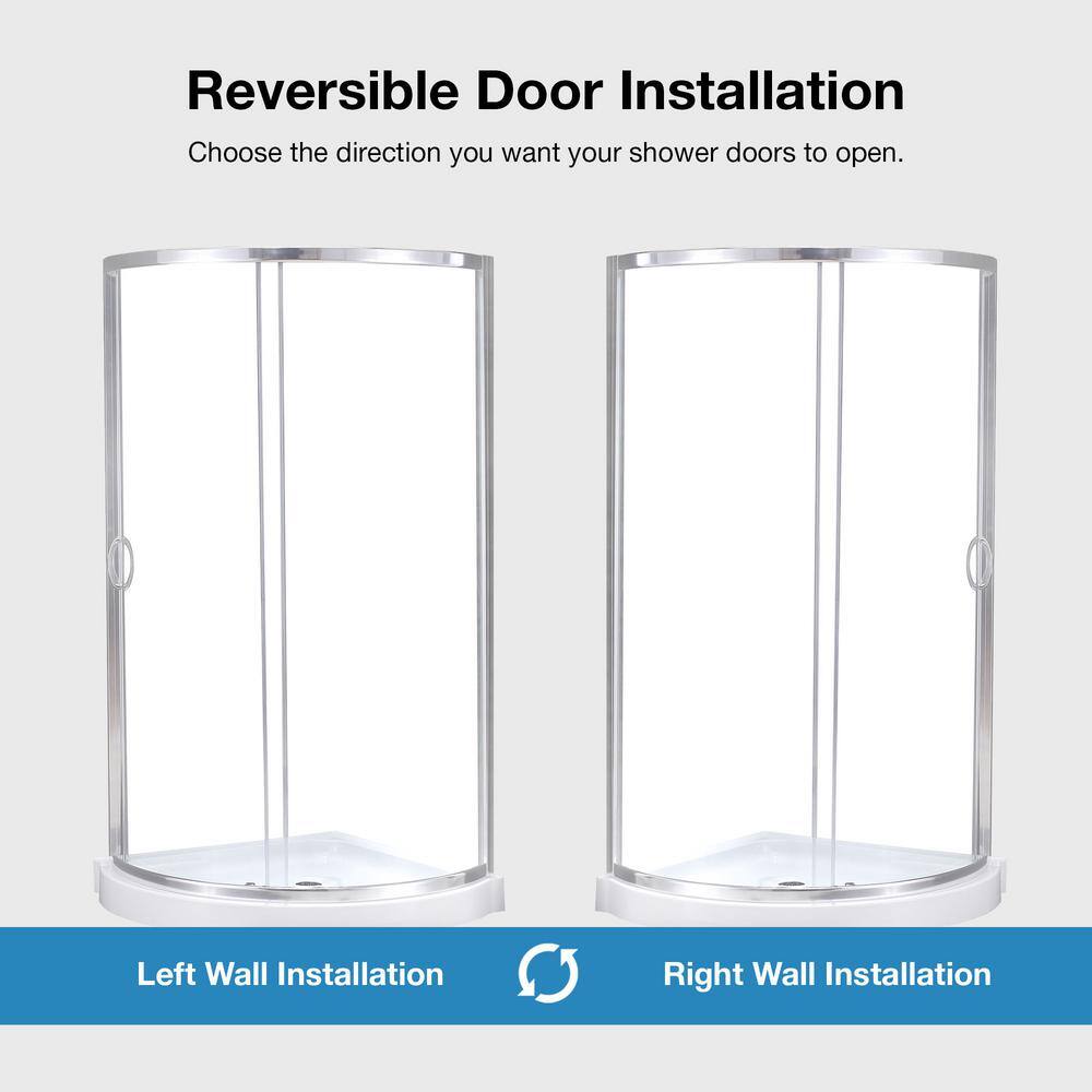 Breeze 36'' x 76'' Frameless Chrome Shower Kit with Clear Glass
