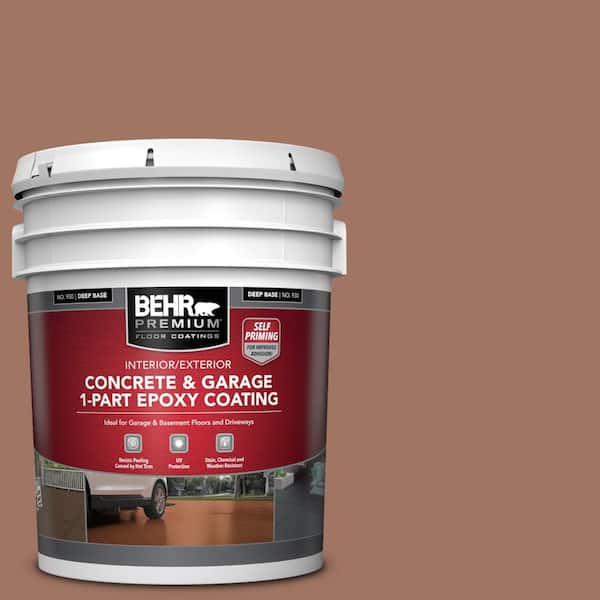 BEHR PREMIUM 5 gal. #PFC-14 Iron Ore Self-Priming 1-Part Epoxy Satin Interior/Exterior Concrete and Garage Floor Paint