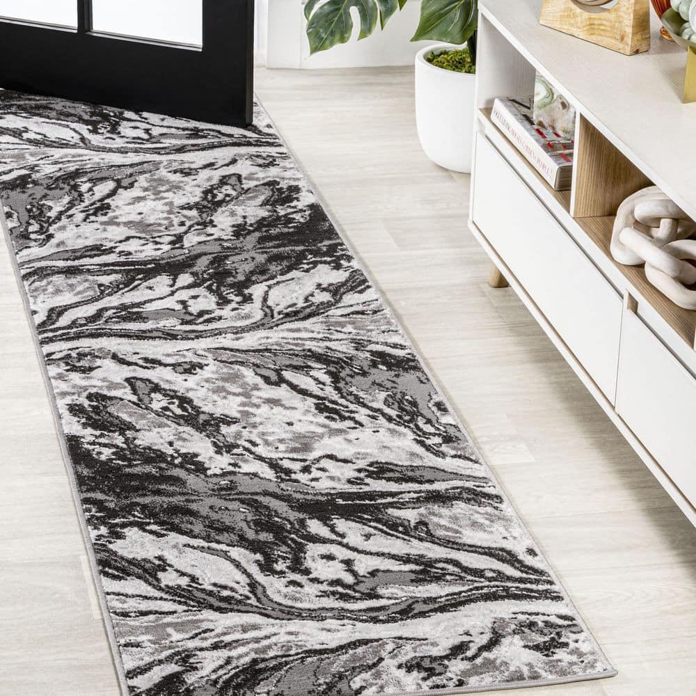 47 x 65 Ivory/Grey Polyester Rug