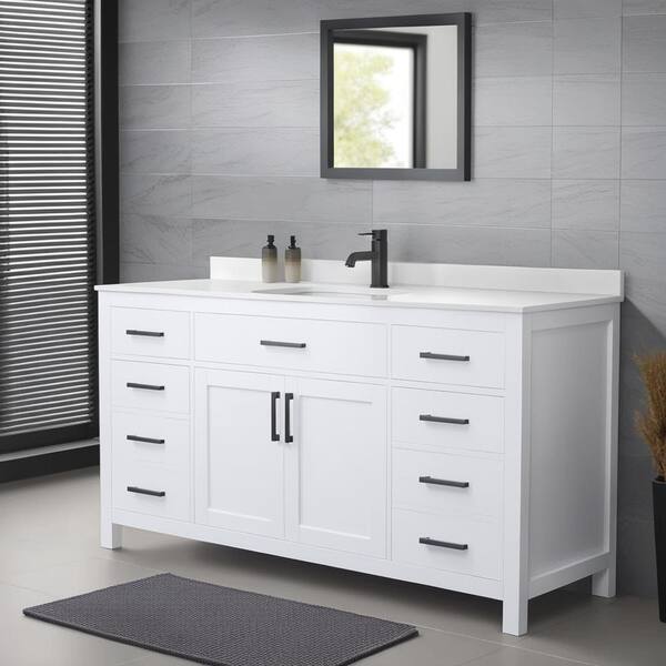 Wyndham Collection White Cultured Marble Side Splash - Reversible Bathroom Vanity Splash Guard