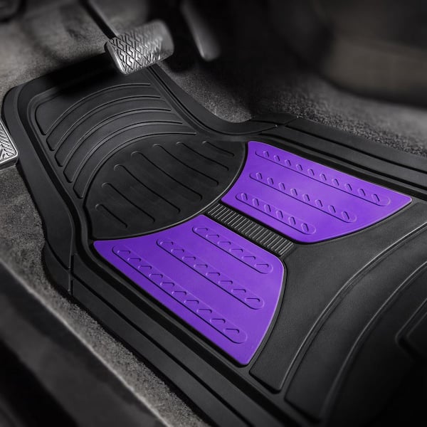 Purple Trimmable Liners Monster Eye Car Floor Mats - Universal Fit for Cars, SUVs, Vans and Trucks - Full Set