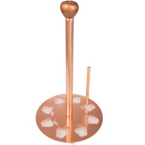 Metal Paper Towel Holder Kitchen Towel Dispenser with Copper Finish for Kitchen Countertop Organizer
