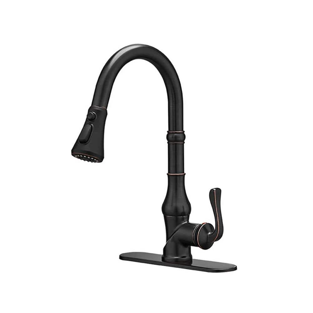 Single Handle Pull-Down Sprayer Kitchen Faucet with Flexible and Power Clea