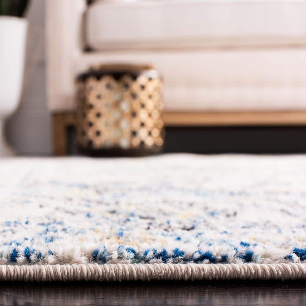 Madison Gray/Ivory 8 ft. x 8 ft. Distressed Border Square Area Rug - thumbnail 4