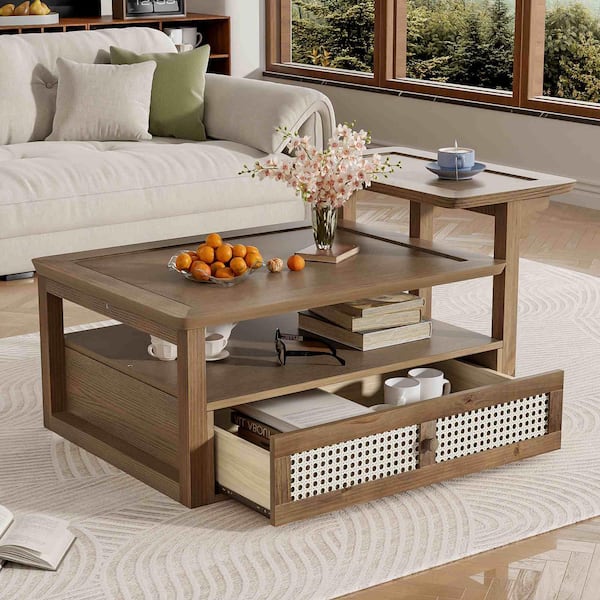 Furinno Jaya 48 in. Blackwood Large Rectangle Wood Coffee
