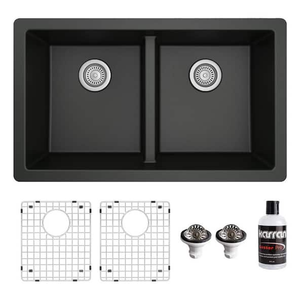 Quartz Black Undermount Granite Kitchen Sink Protector Mats