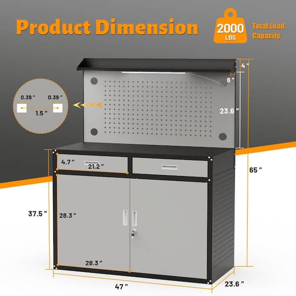使用時間わずかで美品！ GL-BOARD5000 中古1台 MYWISH 47 in. W x 23 in. D Heavy-Duty Capacity Workbench Work