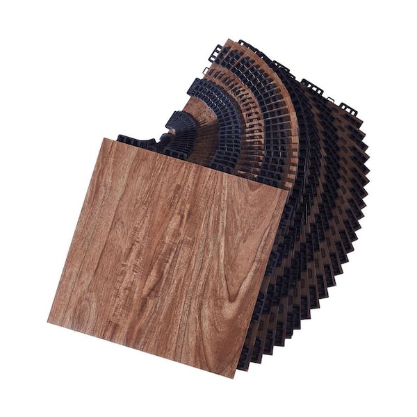 Dance Floor Tiles, 12.4 x 12.4 in. 52 Piece Interlocking Dance Flooring, Portable Dance Practice Floor (Oak Wood Grain)
