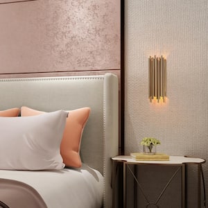 Labysperia 5.5 in. 2-Light Plating Brass Wall Sconce with Metal Tubes