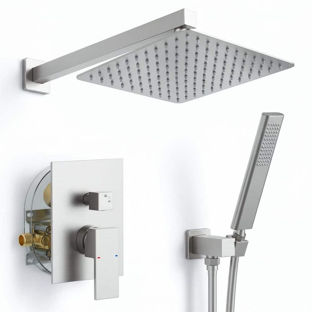 Single Handle 1-Spray Shower Faucet 2.5 GPM with Hand Shower in Brushed Nickel price history on PriceWatchPro