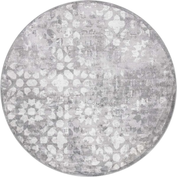 Sofia Larvotto Dark Gray 7 ft. x 7 ft. Area Rug