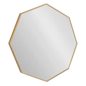 Rhodes 30 in. x 30 in. Classic Octagon Framed Gold Wall Accent Mirror