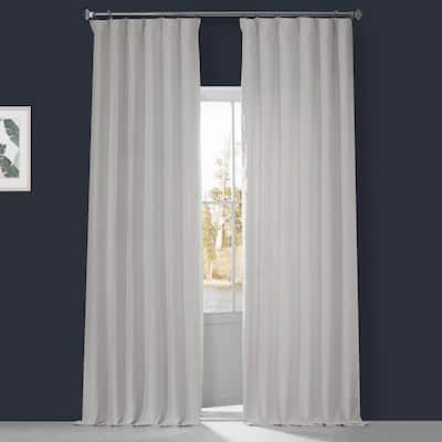Crisp White Linen Rod Pocket Room Darkening Curtain - 50 in. W x 84 in. L