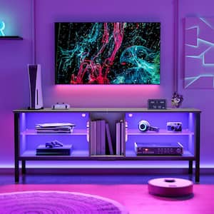 Gaming TV Stand For TVs up to 70 in. LED Entertainment Center for PS4 in Grey