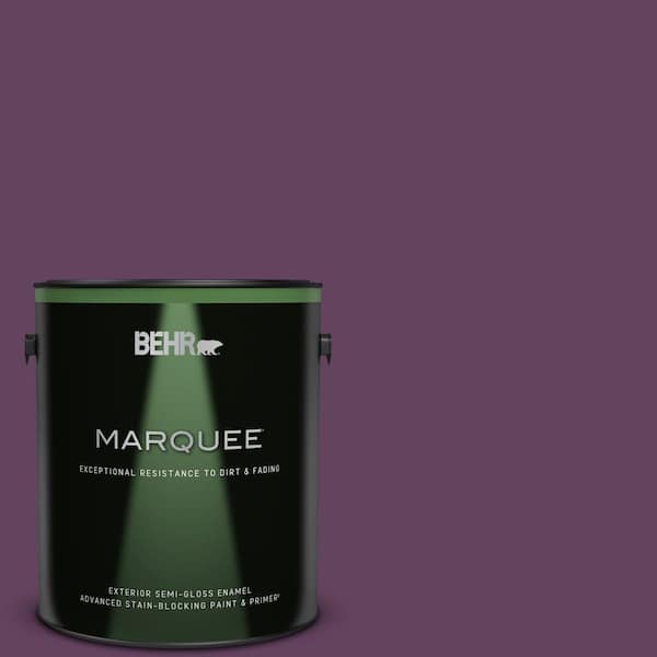 BEHR MARQUEE 1 gal. #BIC-36 Grape Fizz Semi-Gloss Enamel Exterior Paint & Primer