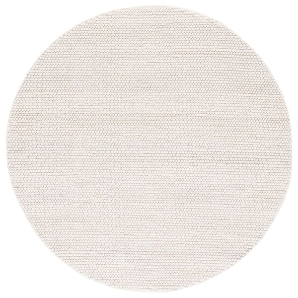 Natura 6 ft. x 6 ft. Ivory Solid Round Rug