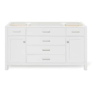 Bristol 60 in. W x 21.5 in. D x 34.5 in. H Freestanding Bath Vanity Cabinet without Top in White