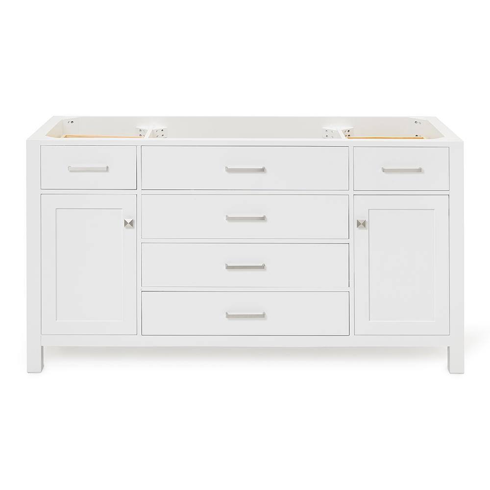 Bristol 60" White Single Freestanding Vanity Cabinet