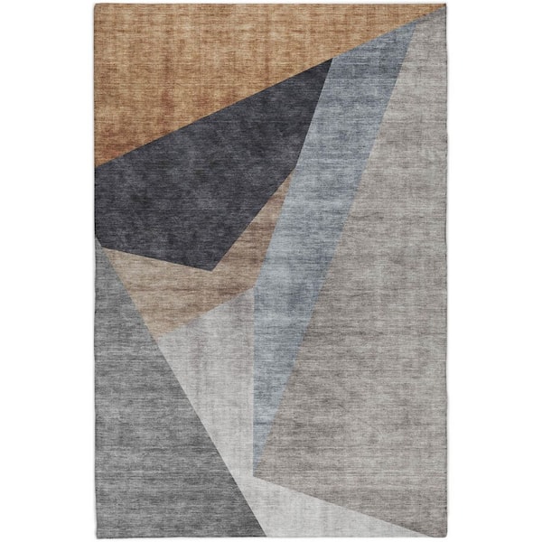 Dream Shag Premium Machine Washable Abstract ADS715 Taupe 9 ft. x 12 ft. Area Rug