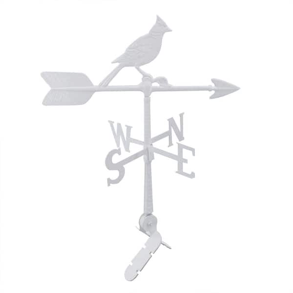 24 in. Aluminum Cardinal Weathervane - White