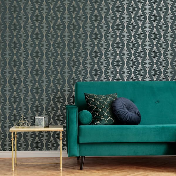 Marquise Geo Emerald Wallpaper