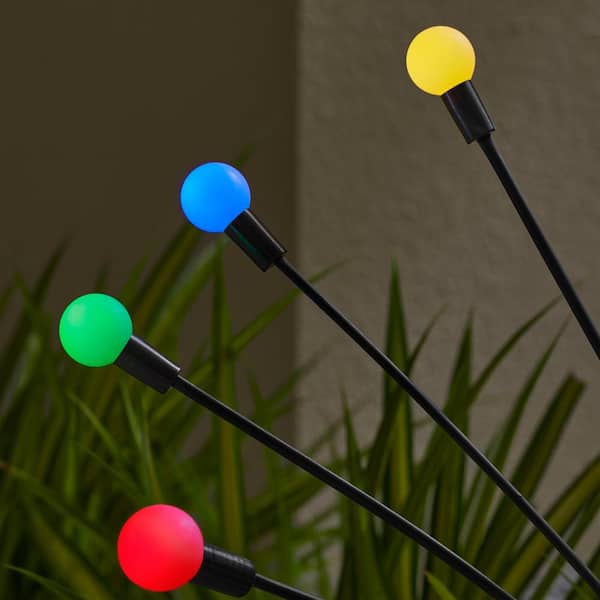 Hampton Bay Black Solar Powered Integrated LED Multi-Color Weather