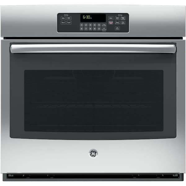 GE 30 in. Single Electric Wall Oven Self-Cleaning with Steam in Stainless Steel