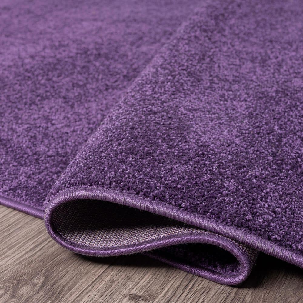 Purple 5' Square Low-Pile Synthetic Area Rug