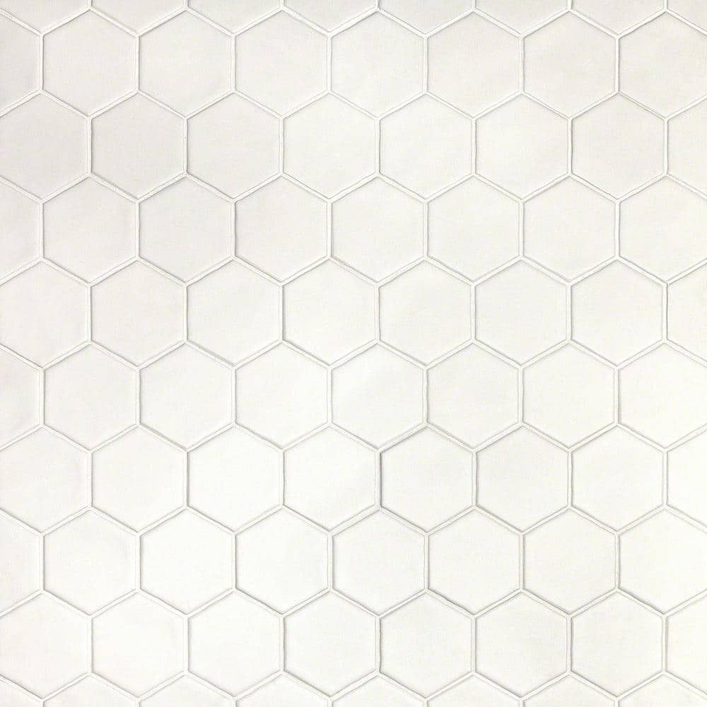 Maine Cement White 3 in. x 0.39 in. Hexagon Matte Ceramic Mosaic Floor and Wall Tile Sample price history on PriceWatchPro